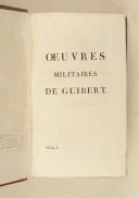 Photo 2 : Oeuvres militaires de Guibert, publiées par sa veuve, 5 volumes. 