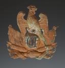 Photo 2 : PLAQUE DE SHAKO D'OFFICIER DE LA GARDE NATIONALE, modèle 1848, Seconde République. 30477R