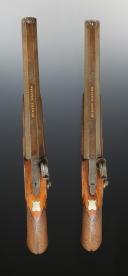 Photo 10 : SET OF PERCUSSION DUELING PISTOLS, signed "RUBANS D'ACIER", July Monarchy - Second Empire. 29537R