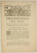 ORDONNANCE DU ROY, pour réformer un Escadron de chacun des quatorze régimens de Cavalerie qui y sont dénommez. Du premier septembre 1748. 6 pages