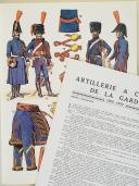 Photo 1 : L'ARMÉE FRANÇAISE Planche N° 60 : "ARTILLERIE À CHEVAL DE LA GARDE - 1800-1815" par Lucien ROUSSELOT et sa fiche explicative.
