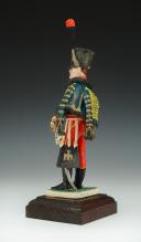 Photo 4 : BERNARD BELLUC, FIGURINE EN PORCELAINE : Trompette du 7ème Régiment de Hussards à la livrée 1812, Premier Empire.