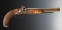 Photo 5 : SET OF PERCUSSION DUELING PISTOLS, signed "RUBANS D'ACIER", July Monarchy - Second Empire. 29537R