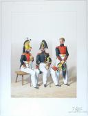 Photo 1 : 1830. Dragons.  Adjudant Sous-Officier, Maréchal-Ouvrier, Brigadier (12e Régiment).