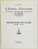 Photo 2 : L'ARMÉE FRANÇAISE Planche N° 62 : "INFANTERIE DE LIGNE - Officiers - 1804-1815" par Lucien ROUSSELOT et sa fiche explicative.