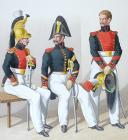 Photo 2 : 1830. Dragons.  Adjudant Sous-Officier, Maréchal-Ouvrier, Brigadier (12e Régiment).
