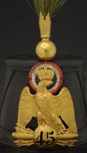 Photo 2 : 45th Line Infantry Regiment Fusilier Shako, 1860 model, Second Empire. 27745