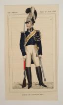 GARDES DU CORPS DU ROI 1814 : gravure en couleurs, Restauration. 31186