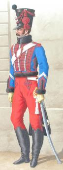 Photo 2 : 1816. Hussards. Colonel (6e Régiment - du Haut-Rhin), Maréchal des logis (1er Régiment - du Jura).