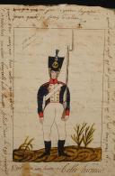 Photo 2 : COLORED ILLUSTRATED LETTER FROM SOLDIER BOUCRELLE, of the 151st Line Regiment at the citadel of Lille, TO HIS FATHER residing in GUIBRAY (Calvados), dated January 18, 1814. 18880-13.