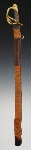Photo 2 : LIGHT CAVALRY TROOPS SABER, model 1882, WITH ITS SCABBARD COVER, Third Republic. 29514R