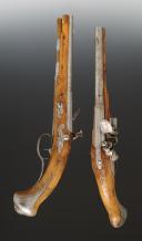 Photo 5 : PAIRE DE PISTOLETS D'ARÇON DE BRESCIA. Premier quart du 18° siècle. 34621