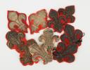 CINQ PAIRES DE FLEURS DE LYS POUR ORNEMENT DE RETROUSSIS D'UNIFORME, Restauration. 26215