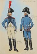 Photo 1 : ROUSSELOT Lucien, Train d’Artillerie de la Garde, vers 1804-1805, Premier Empire, AQUARELLE ORIGINALE.