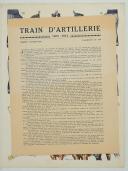Photo 2 : L'ARMÉE FRANÇAISE Planche N° 55 : TRAIN D'ARTILLERIE 1800 - 1815 par Lucien ROUSSELOT et sa fiche explicative.
