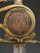 Photo 9 : REWARD SWORD, KNOWN AS "DES PAROISSES", given to Lieutenant of Gendarmerie RENÉ BEDOUET, model 1816, Restoration period. 32705