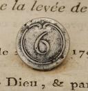 TROOP BUTTON OF THE 6TH REGIMENT OF CUIRASSIERS, model 1803, First Empire. 26776-7