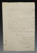 Photo 2 : SIGNED AUTOGRAPH LETTER FROM COLONEL F.T. CURNIER DE PILVERT, 5th Light Infantry Regiment, ADDRESSED TO "MY GENERAL", Cherbourg, March 31, 1815. 18906-25