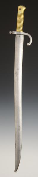 Photo 2 : SABRE BAÏONNETTE YATAGAN, modèle Chassepot, Second Empire. 30781-1