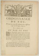 ORDONNANCE DU ROY, portant une nouvelle réforme dans différens corps de Troupes légères. Du 10 octobre 1748. 8 pages