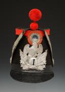 SHAKO TROUPE DU PREMIER BAN DE GRENADIERS DE LA GARDE NATIONALE, modèle 1848, Seconde République. 27721