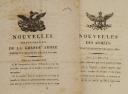 Photo 2 : TWO EXCERPTS FROM THE MONITEUR (November 1813 and March 1814) ON OFFICIAL NEWS OF THE ARMIES. 18906-26