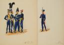 Photo 10 : ROUSSELOT LUCIEN: twenty-four original watercolors FRENCH AND FOREIGN ARMY IN THE SERVICE OF FRANCE IN 1813, First Empire, 20th century.