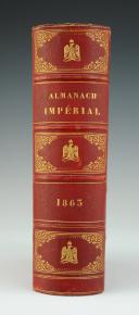 Photo 1 : ALMANACH IMPÉRIAL DE 1863 AU CHIFFRE « B », Second Empire.