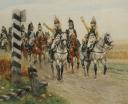 Photo 2 : Édouard DETAILLE original autograph - THE CROSSING OF THE BORDER 1806: Color lithograph, Late 19th century. 26227-1