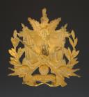 Photo 2 : PLAQUE DE SHAKO DE L'ÉCOLE SPÉCIALE MILITAIRE DE SAINT-CYR, modèle 1871, Troisième République. 27824