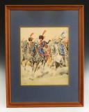 Photo 5 : JULES ROUFFET - ARTILLERIE À CHEVAL DE LA GARDE IMPÉRIALE Premier Empire : Encre aquarellée sur papier, Début XXème siècle.  32635