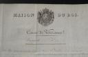 BREVET DE LA CAISSE DE VÉTÉRANCE DE LA MAISON DU ROI ATTRIBUÉ AU GARDE DU CORPS DU ROI PIERRE DAVOLE, Restauration. 31185