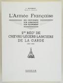 Photo 2 : L'ARMÉE FRANÇAISE Planche N° 68 : "2ème RÉGT DE CHEVAU-LÉGERS-LANCIERS DE LA GARDE - 1810-1815" par Lucien ROUSSELOT et sa fiche explicative.
