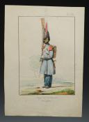 Photo 2 : Lot of 2 engravings by RAFFET: Lancer of the Royal Guard and Sergeant of the Light Infantry Carabiniers, Restoration. 28227-2
