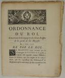 Photo 1 : ORDONNANCE DU ROI, concernant la Compagnie des Cent-Suisses de la garde de Sa Majesté. Du 2 juillet 1776. 6 pages