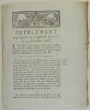 Photo 1 : SUPPLÉMENT à la décision du Conseil de la Guerre du 24 novembre 1788. 4 pages