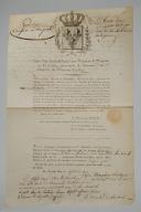 CERTIFICAT DONNÉ PAR LE MARQUIS DE PUIVERT AU SIEUR MILNER FERDINAND ANDRÉ, du 3ème Bataillon des Volontaires Royaux de Vincennes, 13 septembre 1815. 18913-36