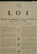 Photo 2 : AFFICHE DE RECRUTEMENT POUR LA LEVÉE DE 30.000 HOMMES LE 27 AOÛT 1792, SIGNÉE « DANTON », Révolution. 26239