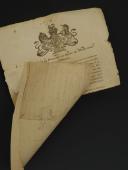 Photo 3 : RULES THAT ALL PRISONERS OF WAR ON PAROLE SHALL BE OBLIGED TO OBSERVE. Certificate drafted for Jean-Pierre TAILHADE, second lieutenant in the 25th regiment, prisoner of war in Scotland in Kelso, February 3, 1812. 18910-21