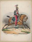 Photo 1 : BELLANGÉ - " Officier des Lanciers (Garde Royale) " - Gravure - n° 36 - Restauration