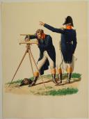 Photo 1 : ROUSSELOT Lucien AQUARELLE ORIGINALE, INGÉNIEURS GÉOGRAPHES, D'APRÈS CARLE VERNET, RÉGLEMENT DE 1812 PAR BARDIN