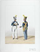 Photo 1 : 1830. Gendarmerie Royale. Bataillon de Voltigeurs Corses. Officier, Sergent-Major.