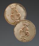 DEUX BOUTONS D'INFANTERIE LÉGÈRE DU CORPS ROYAL DE FRANCE, Restauration (1814). 32151-7