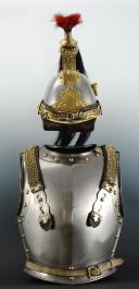 Photo 2 : Ensemble casque et cuirasse de Cuirassiers de la Garde Impériale, modèle 1854, Second Empire.