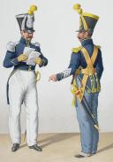 Photo 2 : 1830. Gendarmerie Royale. Bataillon de Voltigeurs Corses. Officier, Sergent-Major.