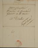 Photo 2 : LETTRE AUTOGRAPHE DU CANONNIER DE MARINE JEAN LABRES, au 46ème Bataillon, AU COMMISSAIRE GÉNÉRAL DE LA MARINE À TOULON, le 10 septembre 1815. 18856-28