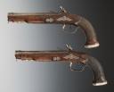 Photo 7 : PAIR OF OFFICER'S FLINTLOCK PISTOLS, SIGNED "DUMAREST À PARIS", Restoration period. 30872