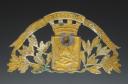 Photo 2 : PLAQUE DE CASQUE DE SAPEURS-POMPIERS « CRISTALLERIES », type 1933, Troisième République. 25375-8
