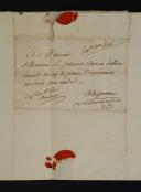 Photo 2 : Prisonniers de guerre espagnols 1810. LETTRE AUTOGRAPHE DU GÉNÉRAL DE BRIGADE BLONDEAU AU COLONEL DELLARD, commandant en chef de la colonne des prisonniers en route pour Madrid, lui signalant de probables attaques de brigands.  18910-32