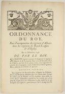 Photo 1 : ORDONNANCE DU ROY, pour l'incorporation du régiment d'Albanie dans les régimens de Royal-Écossois et d'Ogilvy. Du 20 décembre 1748. 4 pages
